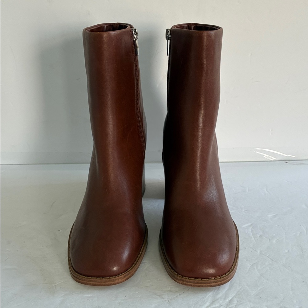 Marc Fisher Lianna Women's Brown Leather Block Heel Ankle Boots Size 9.5 NEW - Picture 6 of 10